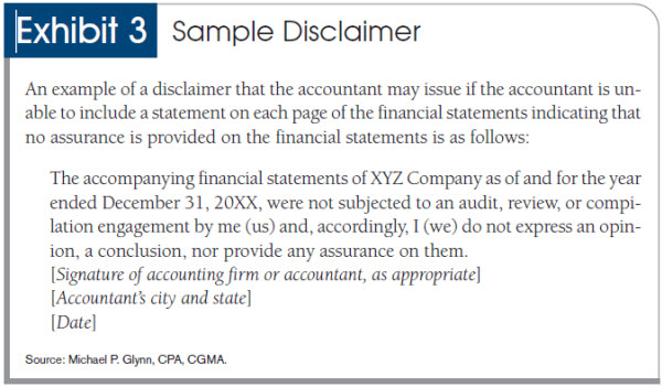 sample review engagement financial statements