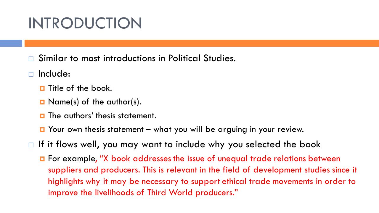 how to make a thesis statement about a book